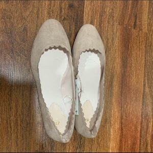 HM faux suede tan flats, size 7 or EUR 38, NEW